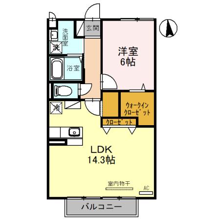 クオーレ 202号室 間取り