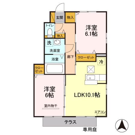 グレイスヴィラ　壱番館 101号室 間取り