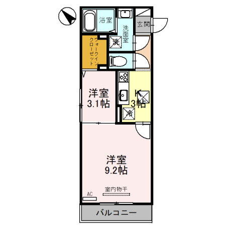コリーヌヴェール上小 107号室 間取り