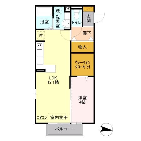 メゾン ベローム 206号室 間取り
