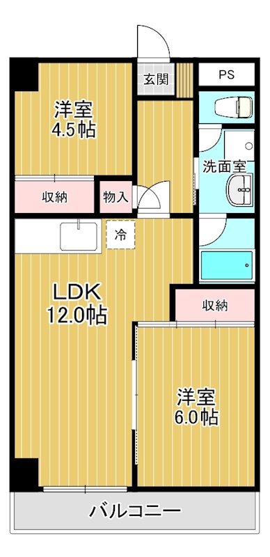 渋谷コート3号館 706号室 間取り