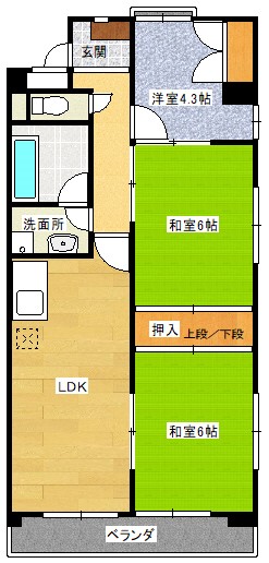 平和マンション 408号室 間取り