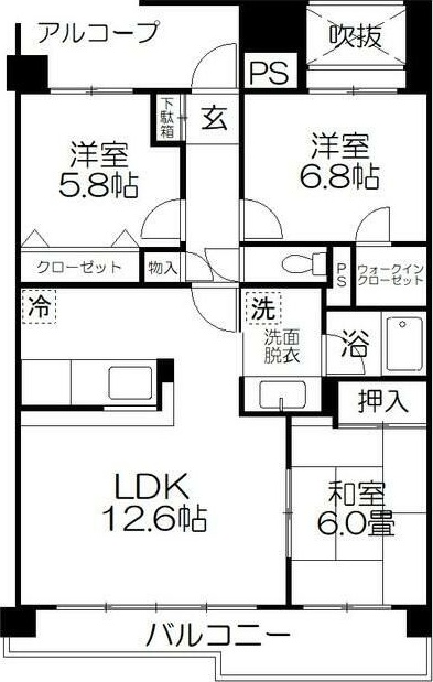 パティオタワー大宮 602号室 間取り