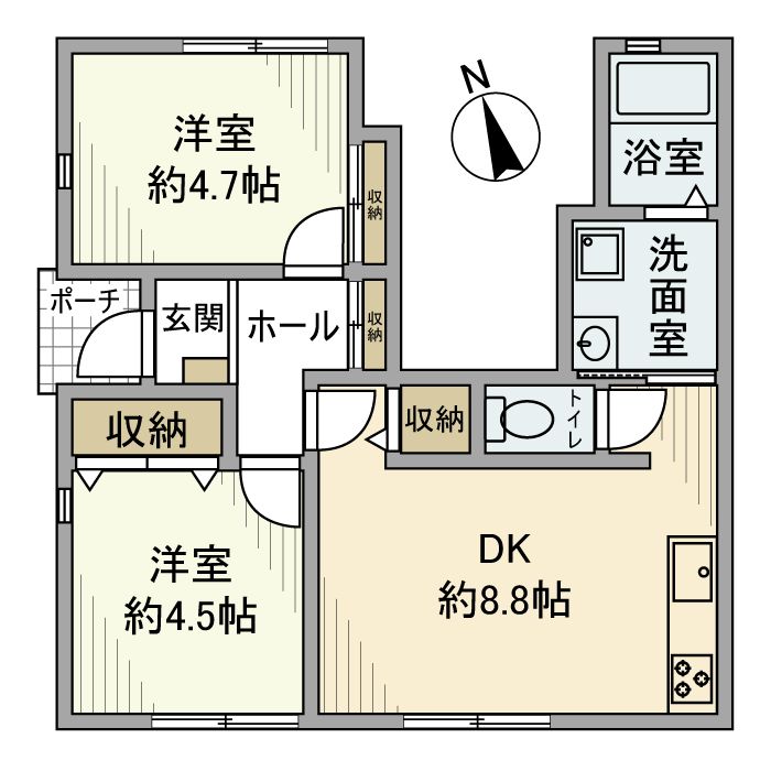フィオーレ盆栽 101号室 間取り