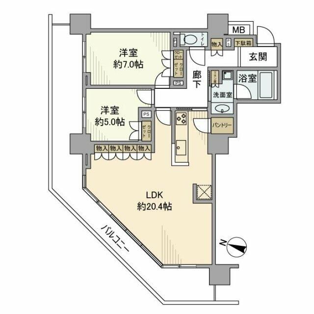 パークハウスさいたま新都心ＭＩＤ　ＴＯＷＥＲ 1009号室 間取り