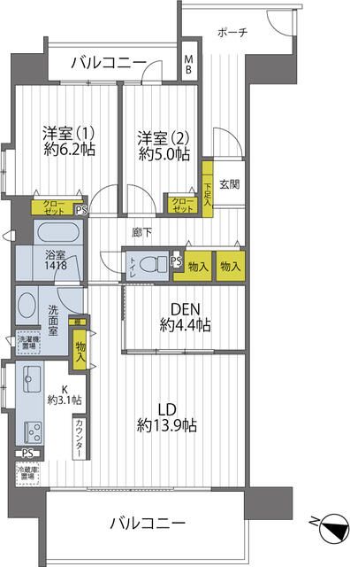 グリーンフォレスト　ストーリーズ 1101号室 間取り