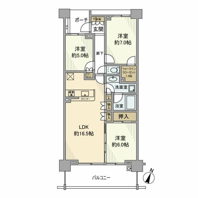 パークスクエアさいたま新都心コンフォートコートＣ棟 312号室 間取り