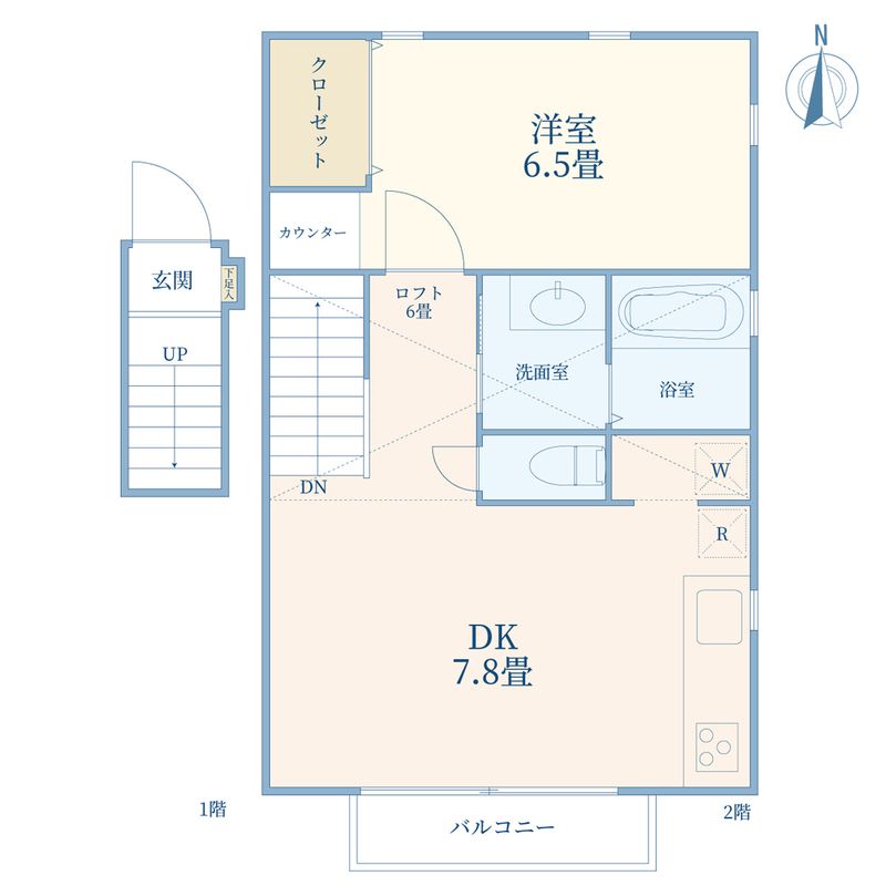 ル・パルミエ２（ｌｅ　ｐａｌｍｉｅｒ２） b号室 間取り
