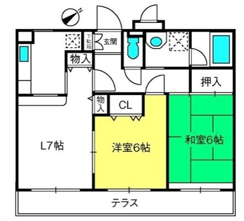 クールヴェール３番館 102号室 間取り