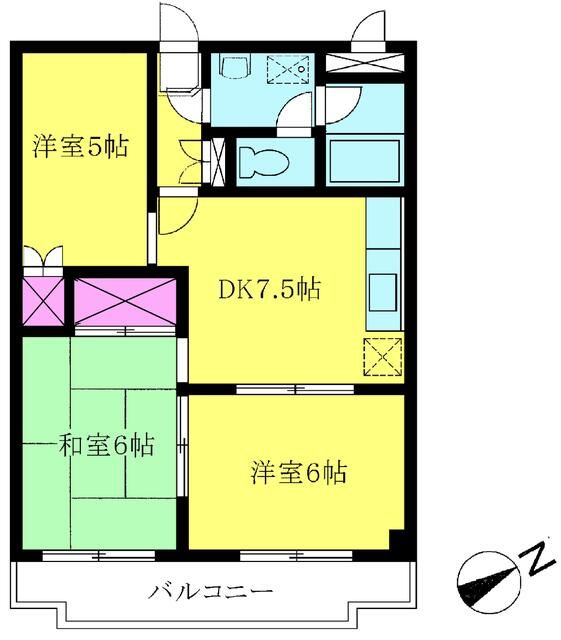 サンスクエアウチヤマ 205号室 間取り