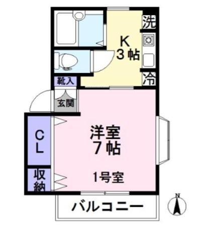 コモド 101号室 間取り