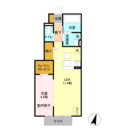 はっぴいえんどⅡ 102号室 間取り