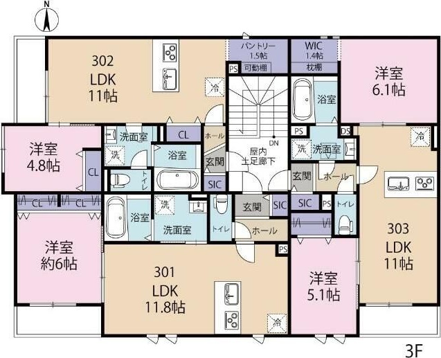 Ｌｕｎａ　Ｇｒａｃｅ 302号室 間取り