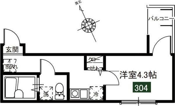 メルディア東大宮Ⅲ  304号室 間取り