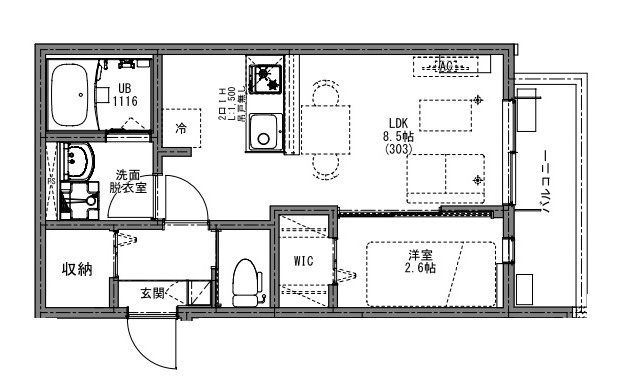 KEIAI RESIDENCE 大和田 303号室 間取り