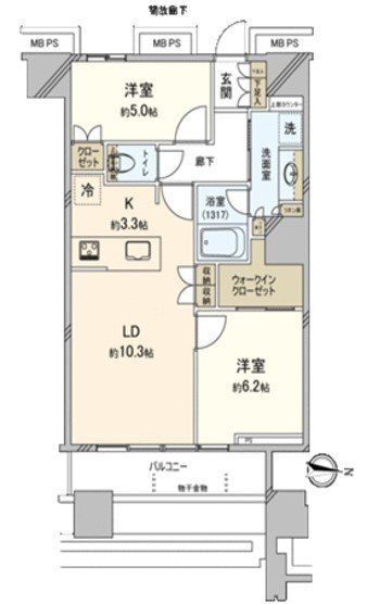 グランドミッドタワーズ大宮フォレストタワー 2514号室 間取り