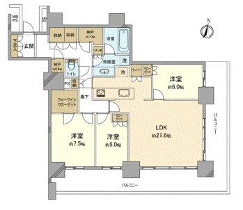 グランドミッドタワーズ大宮フォレストタワー 1712号室 間取り