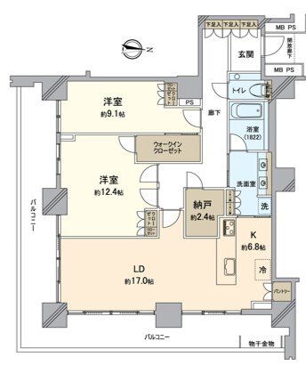 グランドミッドタワーズ大宮フォレストタワー 2810号室 間取り