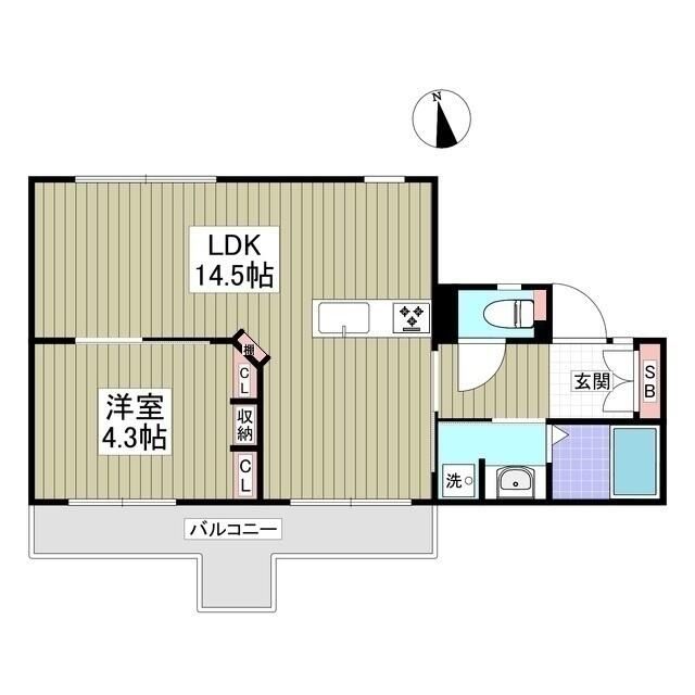 エトワール大成町 405号室 間取り