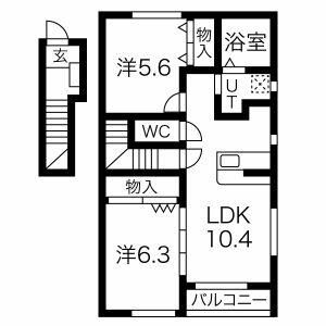楽 201号室 間取り