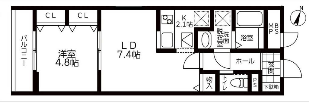 リーブルファイン大成町 202号室 間取り