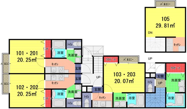 アークシティ東大宮 105号室 間取り