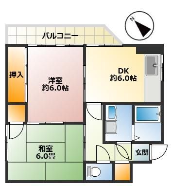 大黒屋レヂデンスⅡ 303号室 間取り