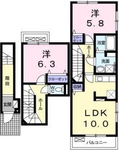 ケントクⅡ 203号室 間取り
