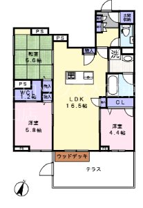 ラ・メゾン・カノン桜木町 102号室 間取り