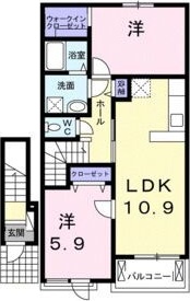 メゾン　ドゥ　メルチェ 202号室 間取り