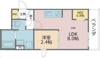 グランデクラッセ新都心 108号室 間取り