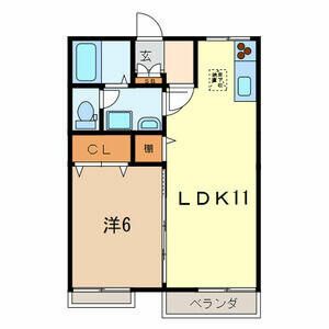 コスモハイツ 102号室 間取り