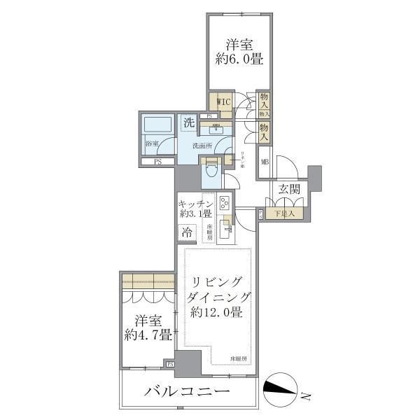 大宮スカイ＆スクエア　ザ・タワー 503号室 間取り