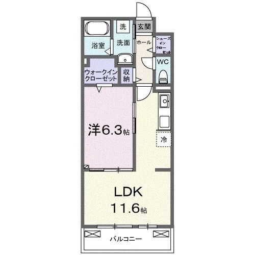 フィオーレ 208号室 間取り