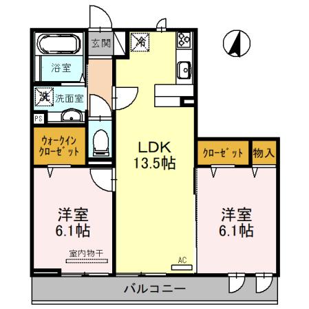 グランウィステリア 302号室 間取り