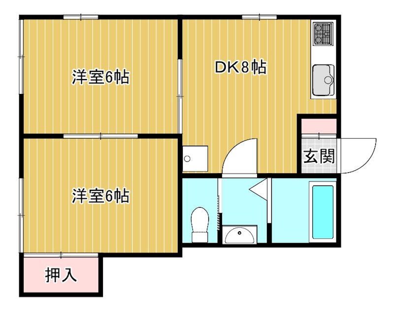 第２秋山コーポ 102号室 間取り