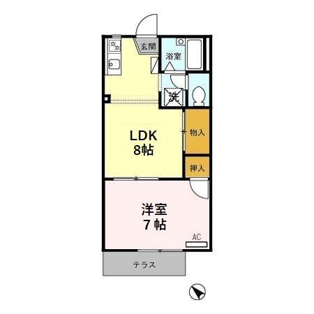 サンベルテ菅沼　Ⅱ 103号室 間取り