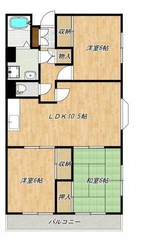 プルミエール・パレ 103号室 間取り