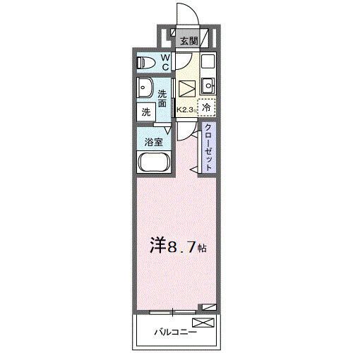 メルヴェーユ七里 104号室 間取り