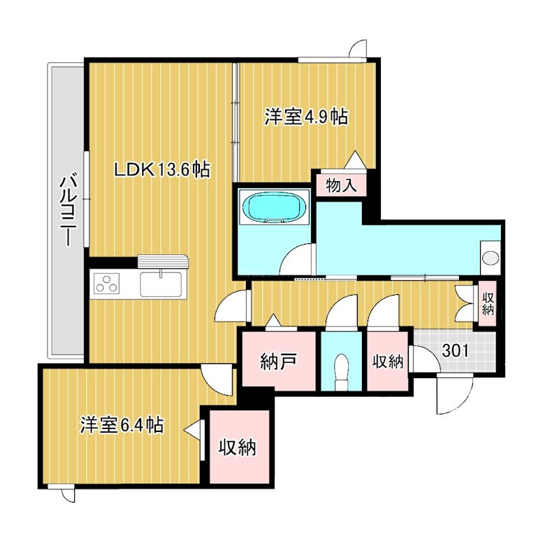 セゾレーナ 301号室 間取り