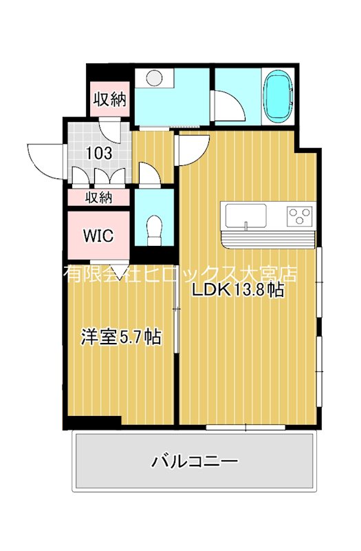 セゾレーナ 103号室 間取り