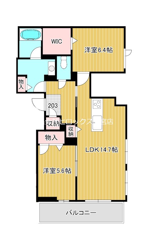 セゾレーナ 203号室 間取り