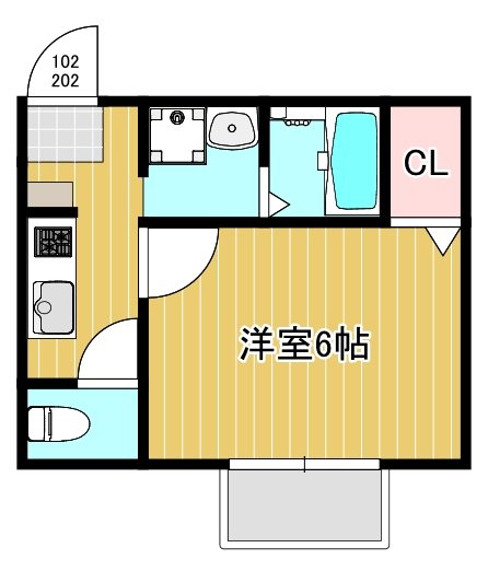 L’Aria　Omiya 102号室 間取り