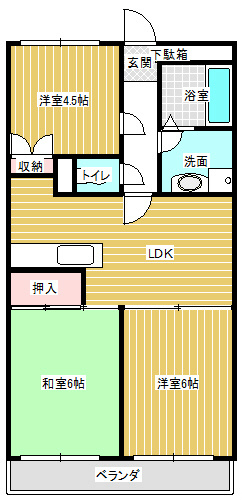 サンハイツ石田 105号室 間取り