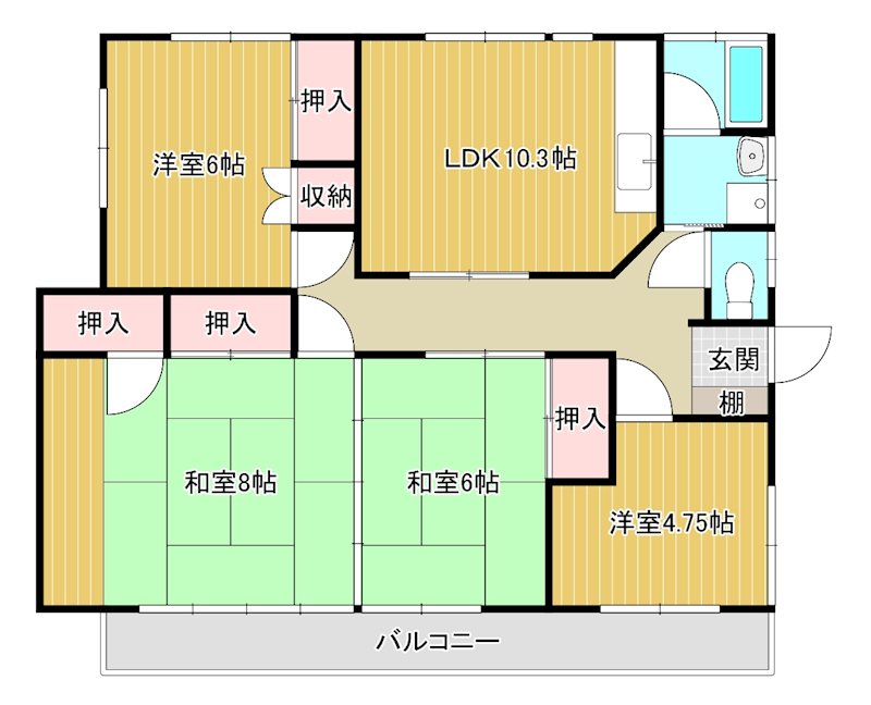 内野本郷ハウス 201号室 間取り