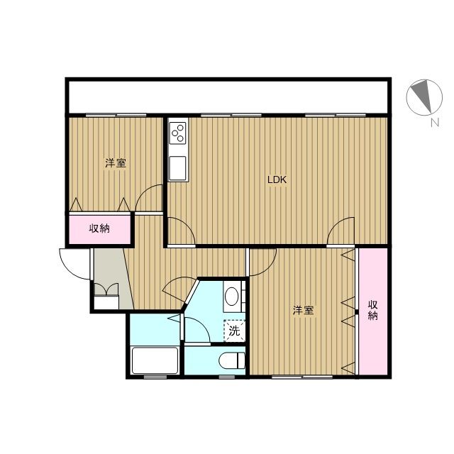 北袋住宅 506号室 間取り