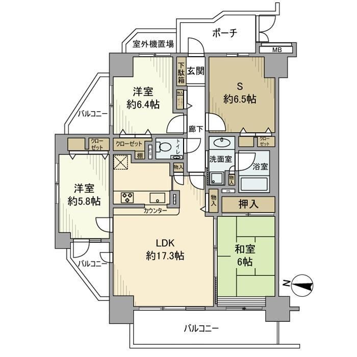 ルピナス北浦和公園 1101号室 間取り