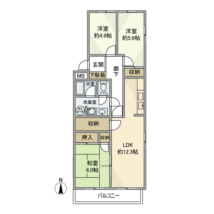 初穂マンション北浦和 201号室 間取り