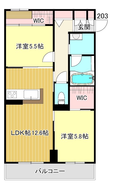 ブランバーチ　ネスト 203号室 間取り