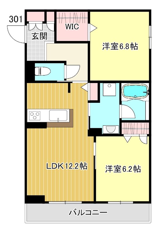 ブランバーチ　ネスト 301号室 間取り